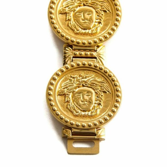 Authentic Gianni Versace Signature Medusa Gold Plated Coin Watch - Picture 7 of 10